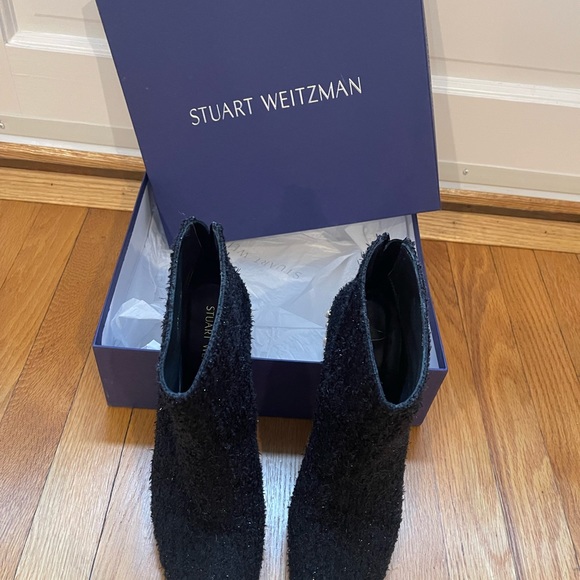 Stuart Weitzman Black Heeled Boots with Pearl Accents - Picture 2 of 7